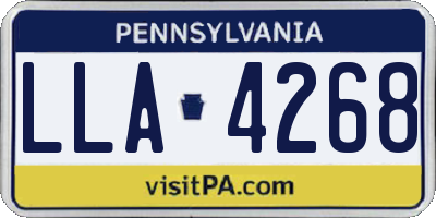 PA license plate LLA4268