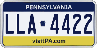 PA license plate LLA4422