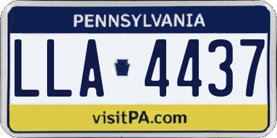PA license plate LLA4437