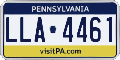 PA license plate LLA4461