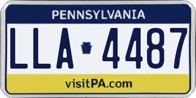 PA license plate LLA4487