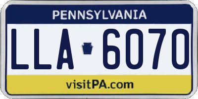 PA license plate LLA6070