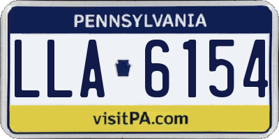 PA license plate LLA6154