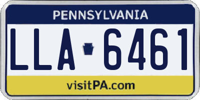 PA license plate LLA6461