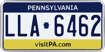 PA license plate LLA6462