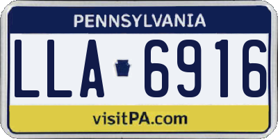 PA license plate LLA6916