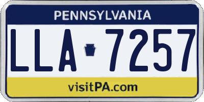 PA license plate LLA7257
