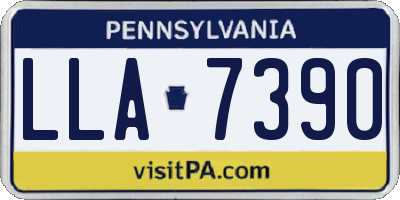 PA license plate LLA7390