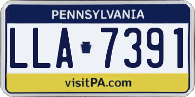 PA license plate LLA7391