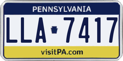 PA license plate LLA7417