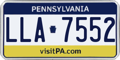 PA license plate LLA7552