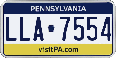 PA license plate LLA7554