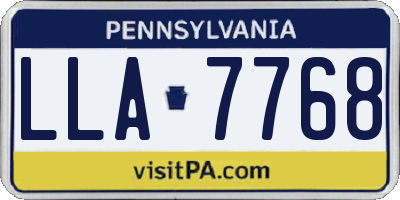 PA license plate LLA7768
