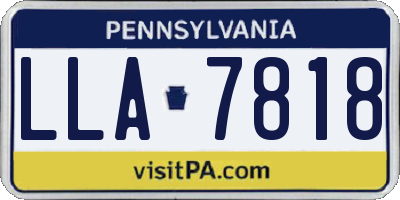 PA license plate LLA7818