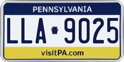PA license plate LLA9025