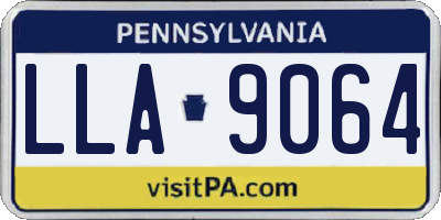 PA license plate LLA9064
