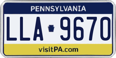 PA license plate LLA9670