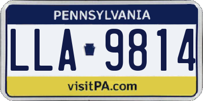 PA license plate LLA9814