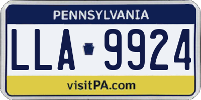 PA license plate LLA9924