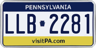 PA license plate LLB2281