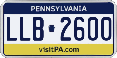 PA license plate LLB2600