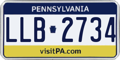 PA license plate LLB2734