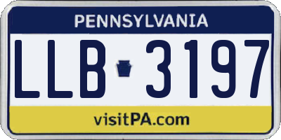 PA license plate LLB3197