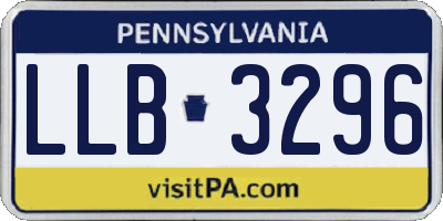 PA license plate LLB3296