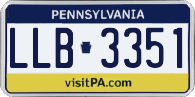 PA license plate LLB3351