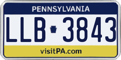PA license plate LLB3843