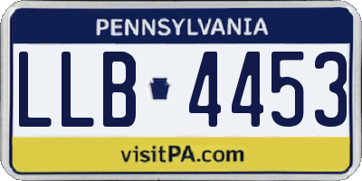 PA license plate LLB4453