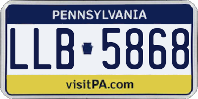PA license plate LLB5868