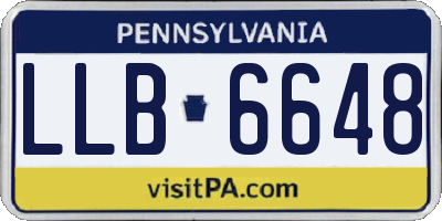 PA license plate LLB6648