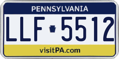 PA license plate LLF5512