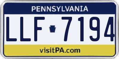 PA license plate LLF7194