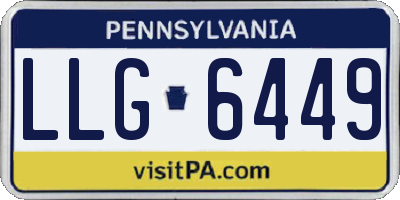 PA license plate LLG6449
