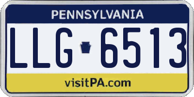 PA license plate LLG6513