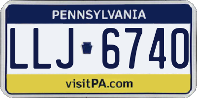 PA license plate LLJ6740