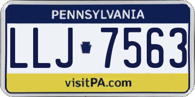 PA license plate LLJ7563
