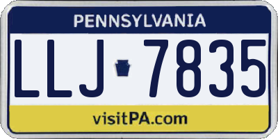 PA license plate LLJ7835