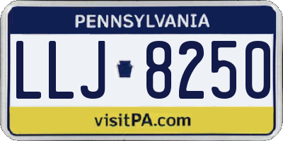 PA license plate LLJ8250