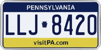 PA license plate LLJ8420