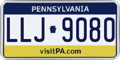 PA license plate LLJ9080