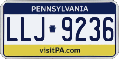 PA license plate LLJ9236