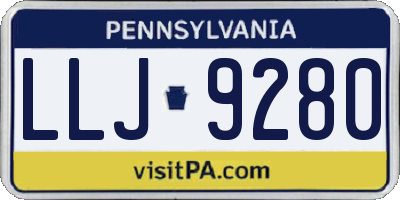 PA license plate LLJ9280