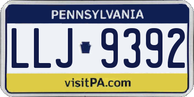 PA license plate LLJ9392