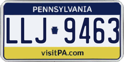 PA license plate LLJ9463