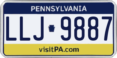 PA license plate LLJ9887