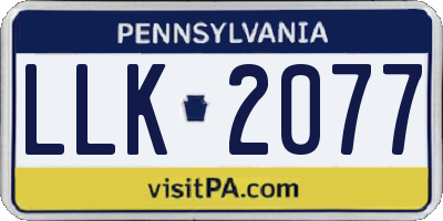 PA license plate LLK2077