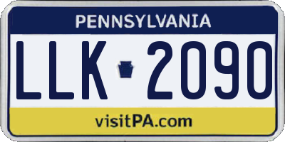 PA license plate LLK2090